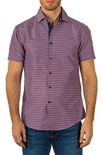 Bespoke Square Button Front Short Sleeve Contrast Trim Dress - Casual Navy Shirt