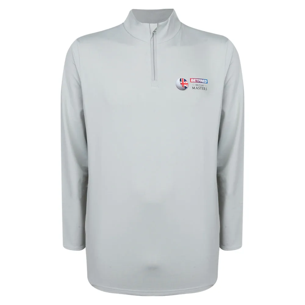 Betfred British Masters Men's Grey 1/4 Zip Mid Layer