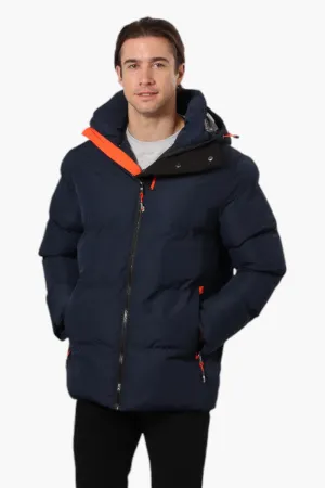 Canada Weather Gear Contrast Trim Bubble Bomber Jacket - Navy Blue with Stylish Trim