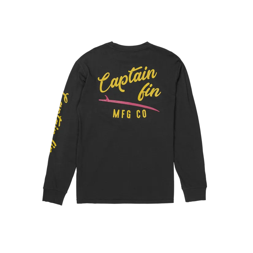 Captain Fin Co Slick Slide Logo Long Sleeve Tee - BLACK