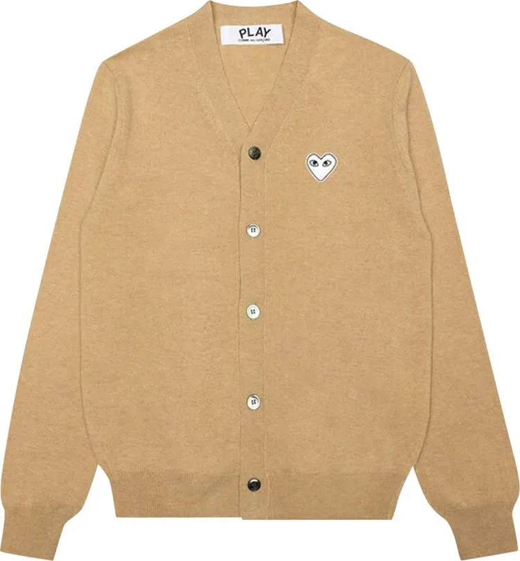 Cardigan Comme des Garçons PLAY Woven V-Neck Cardigan 'Tan', tan