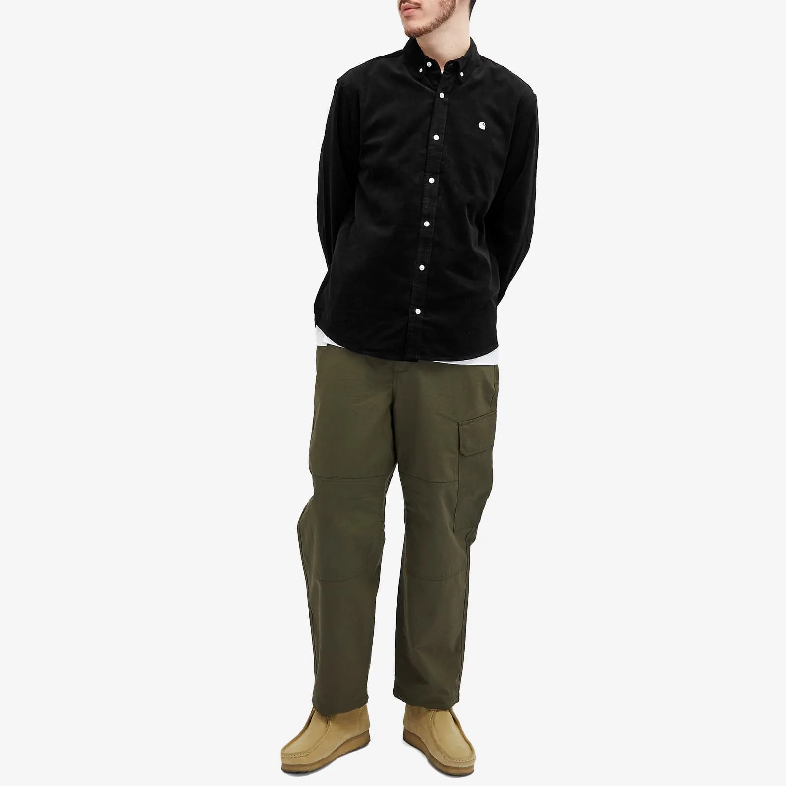 Carhartt Wip Madison Fine Cord Shirt, Black & Wax