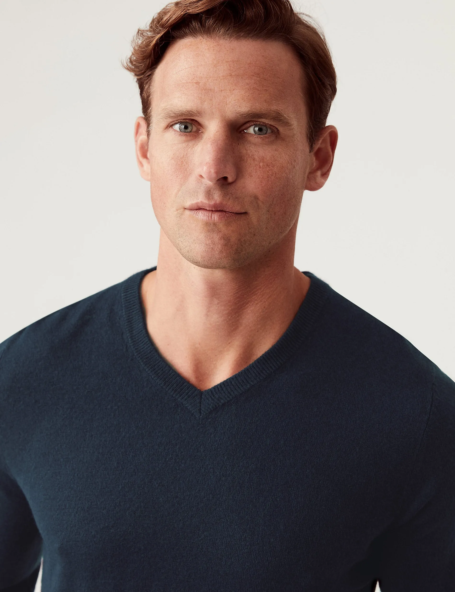 Cashmilon Marks & Spencer V-neck jumper, navy