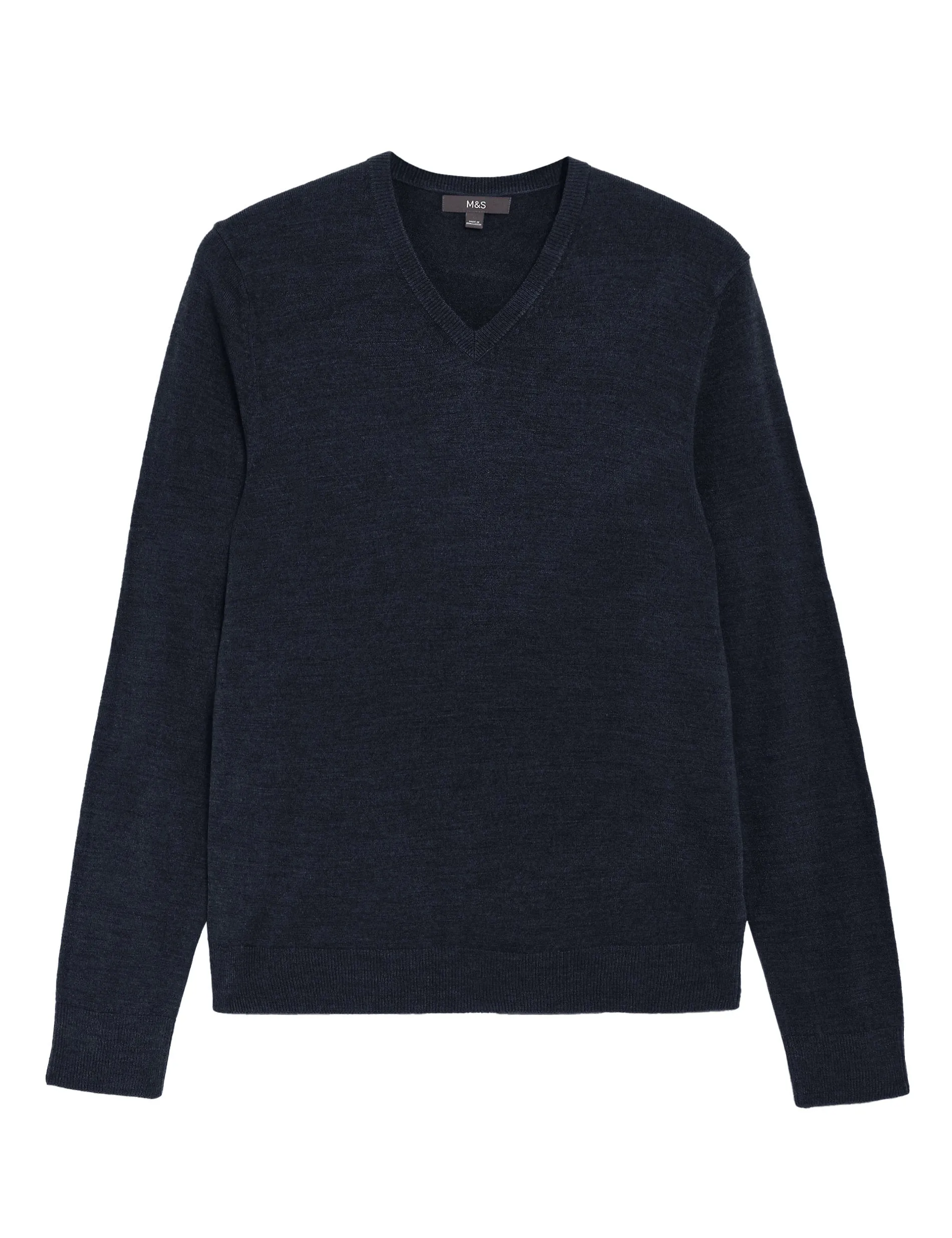 Cashmilon Marks & Spencer V-neck jumper, navy