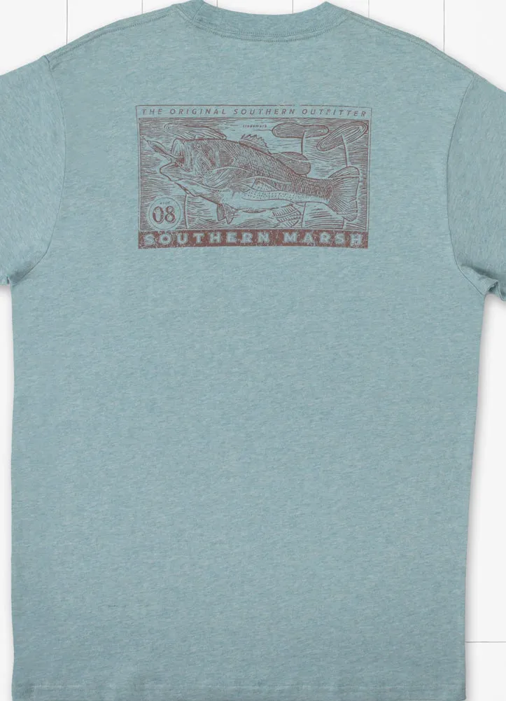 Etched Bass in Washed Moss Blue by Southern Marsh