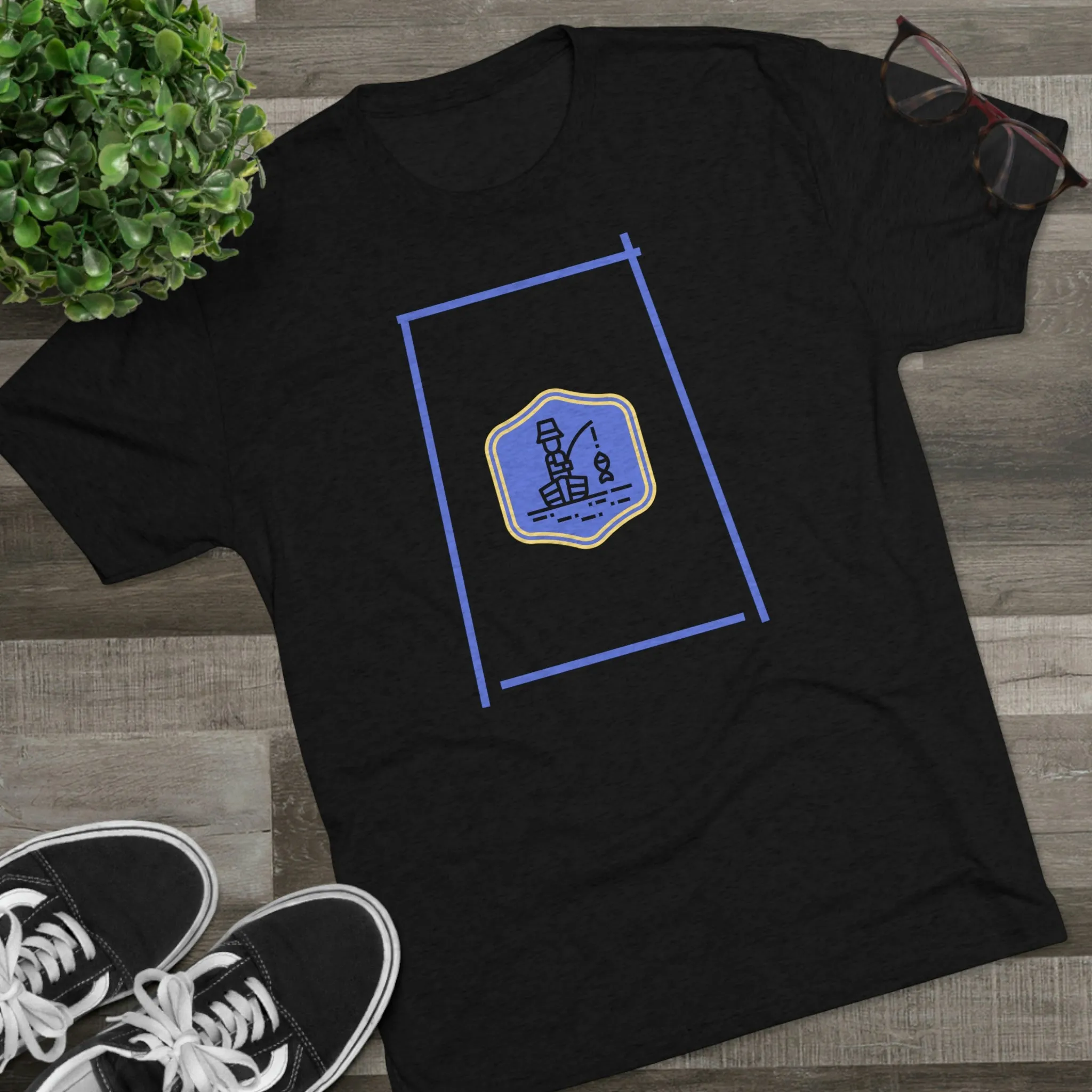 Fishing Therapy - Blue Accents - Lake Vermilion - Unisex Tri-Blend Crew Tee