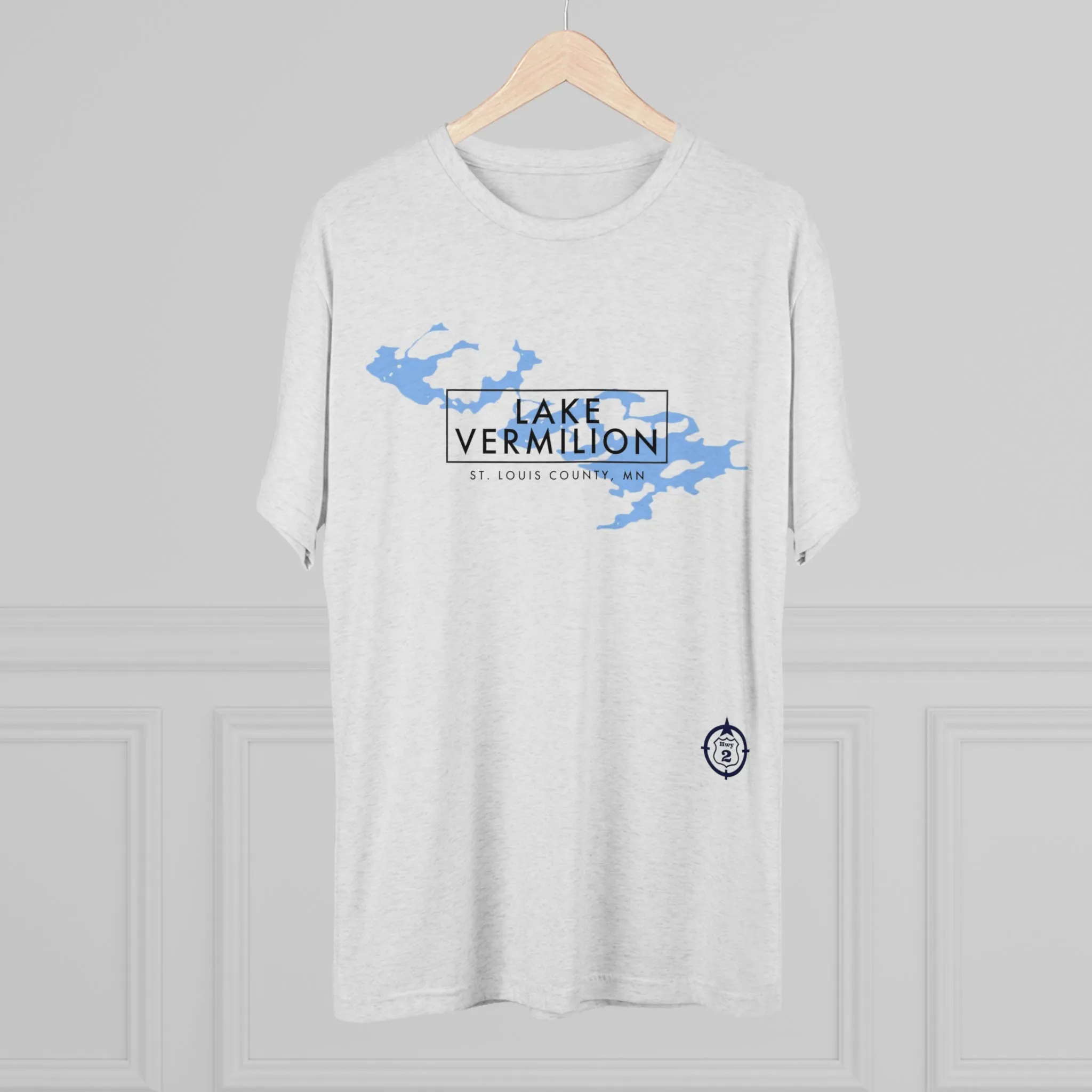 Lake Vermilion - Drinking Team - Lake Image - Unisex Tri-Blend Crew Tee