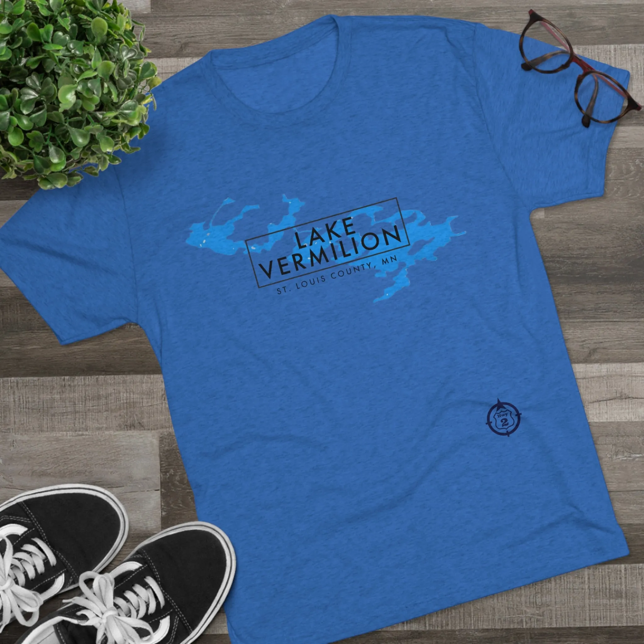 Lake Vermilion - Drinking Team - Lake Image - Unisex Tri-Blend Crew Tee