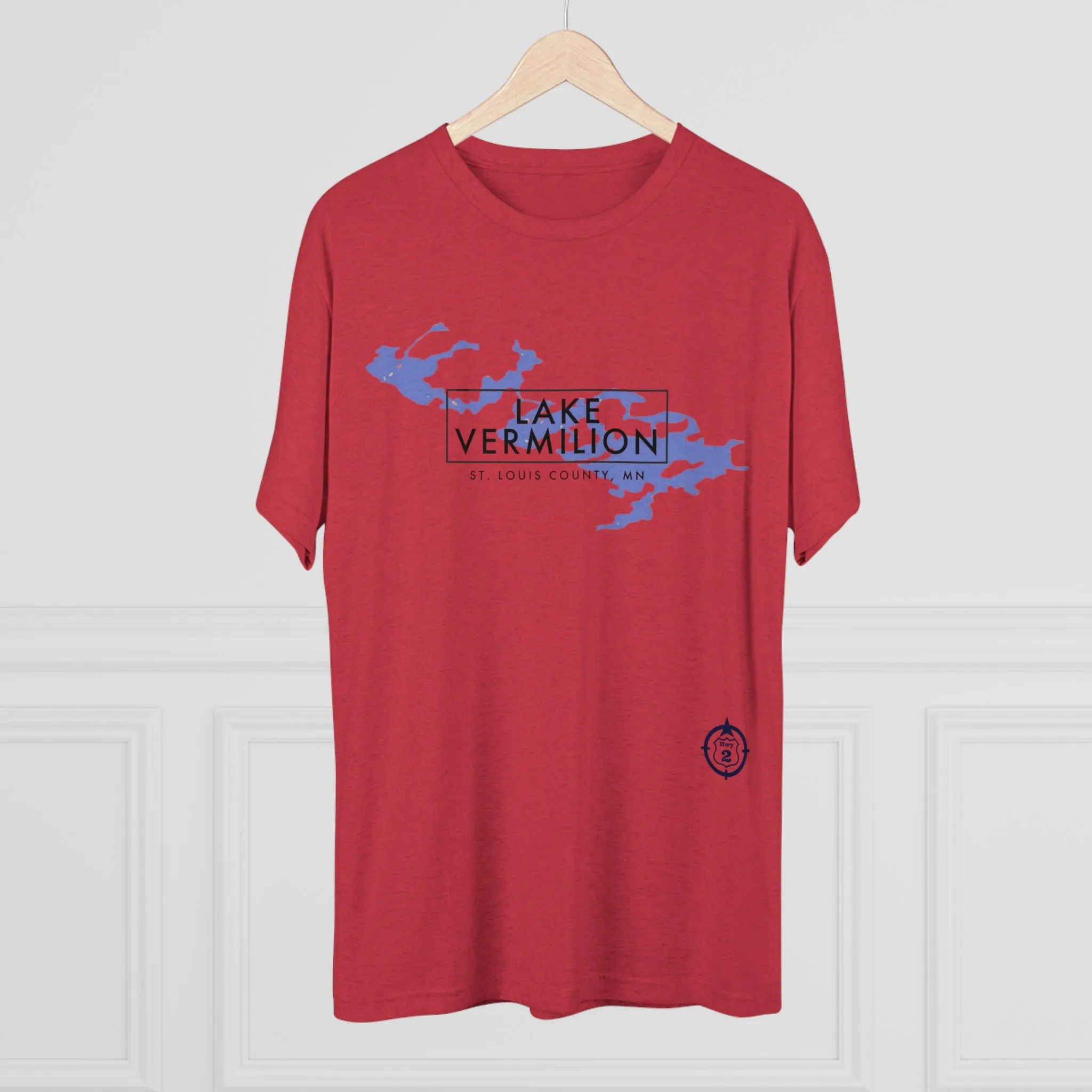Lake Vermilion - Drinking Team - Lake Image - Unisex Tri-Blend Crew Tee