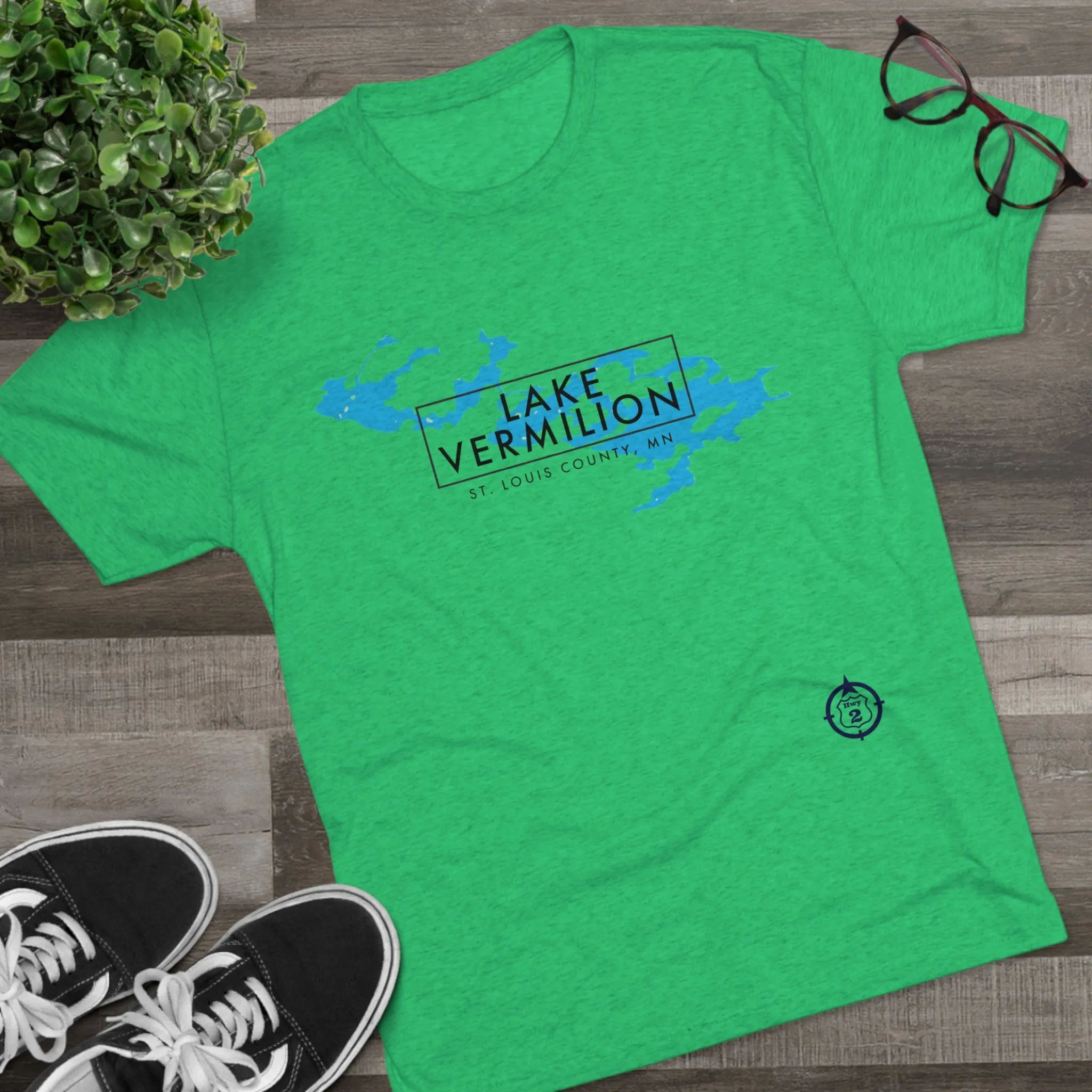 Lake Vermilion - Drinking Team - Lake Image - Unisex Tri-Blend Crew Tee