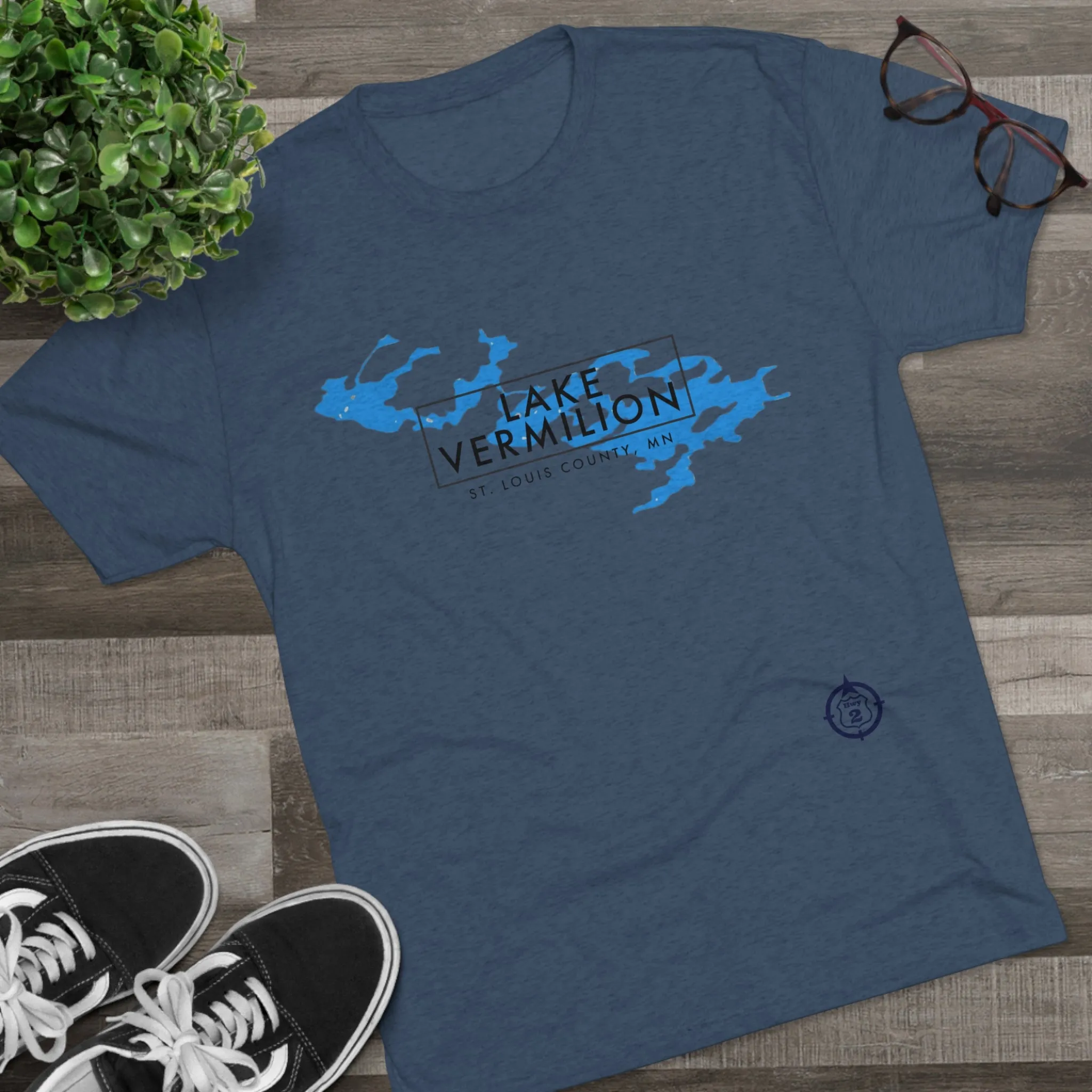 Lake Vermilion - Drinking Team - Lake Image - Unisex Tri-Blend Crew Tee