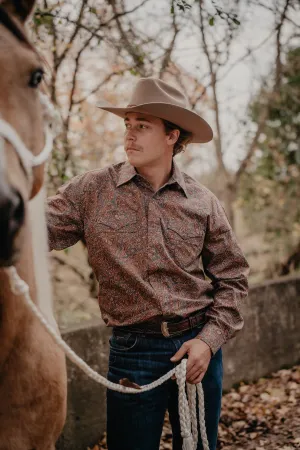 Men's Copper Paisley Pearl Snap by Stetson (S - 2XL)