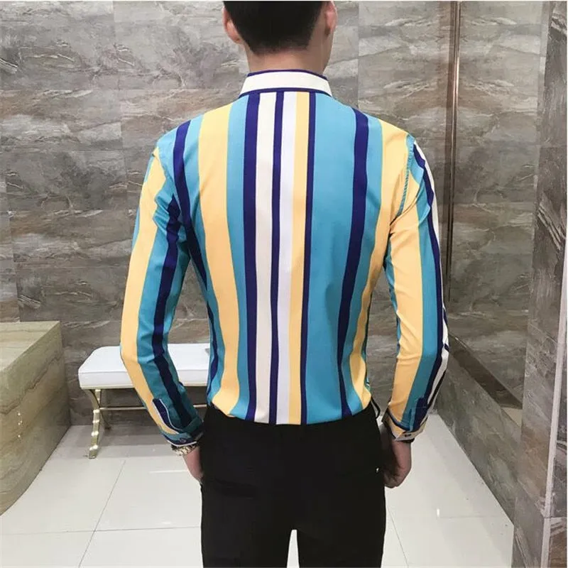 men's lapel casual  shirt
