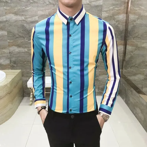 men's lapel casual  shirt