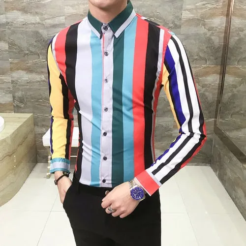 men's lapel casual  shirt