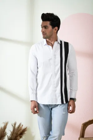 Men's White Color Brumo Full Sleeves Shirt - Hilo Design