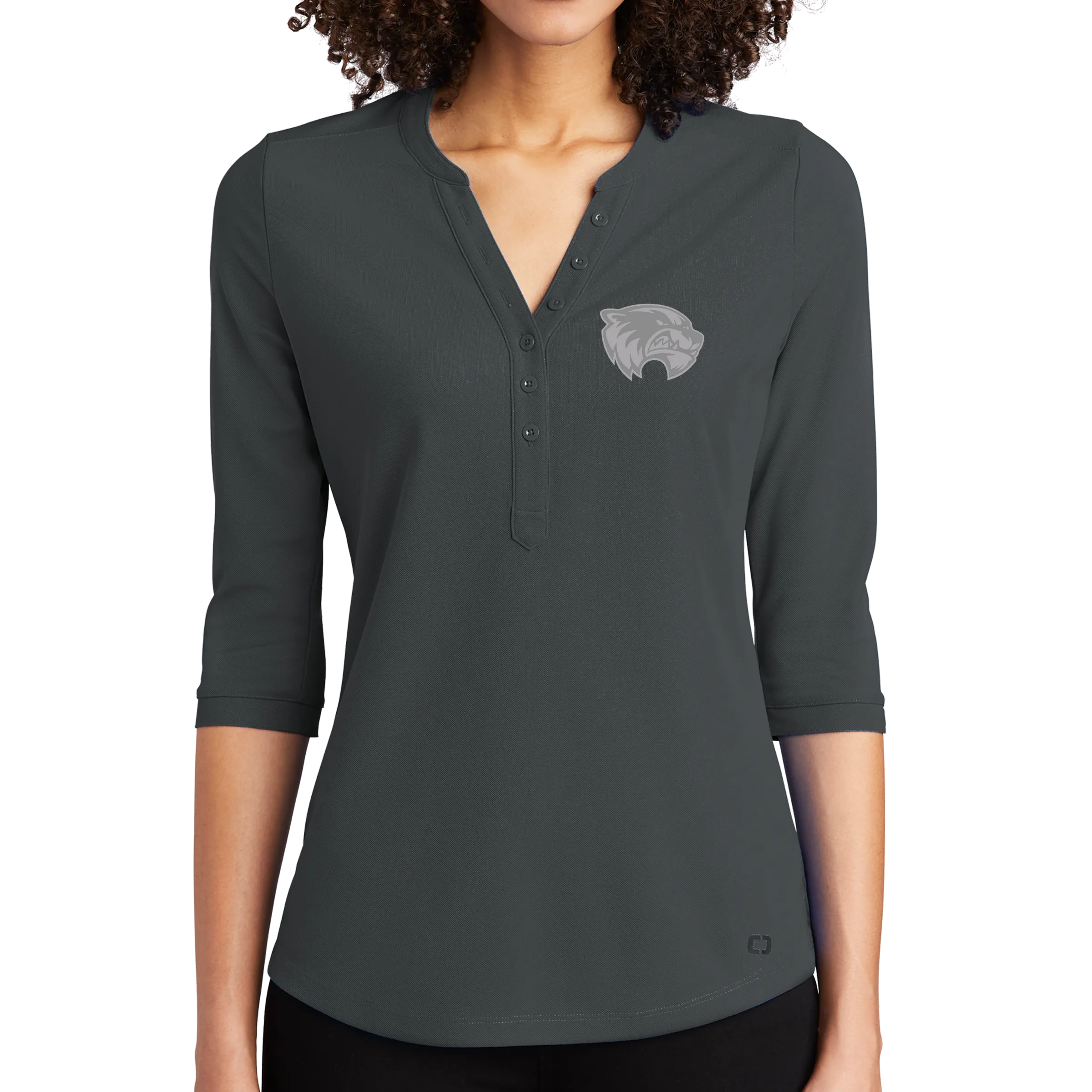 OGIO Ladies Jewel Henley - Mascot 2 Tone