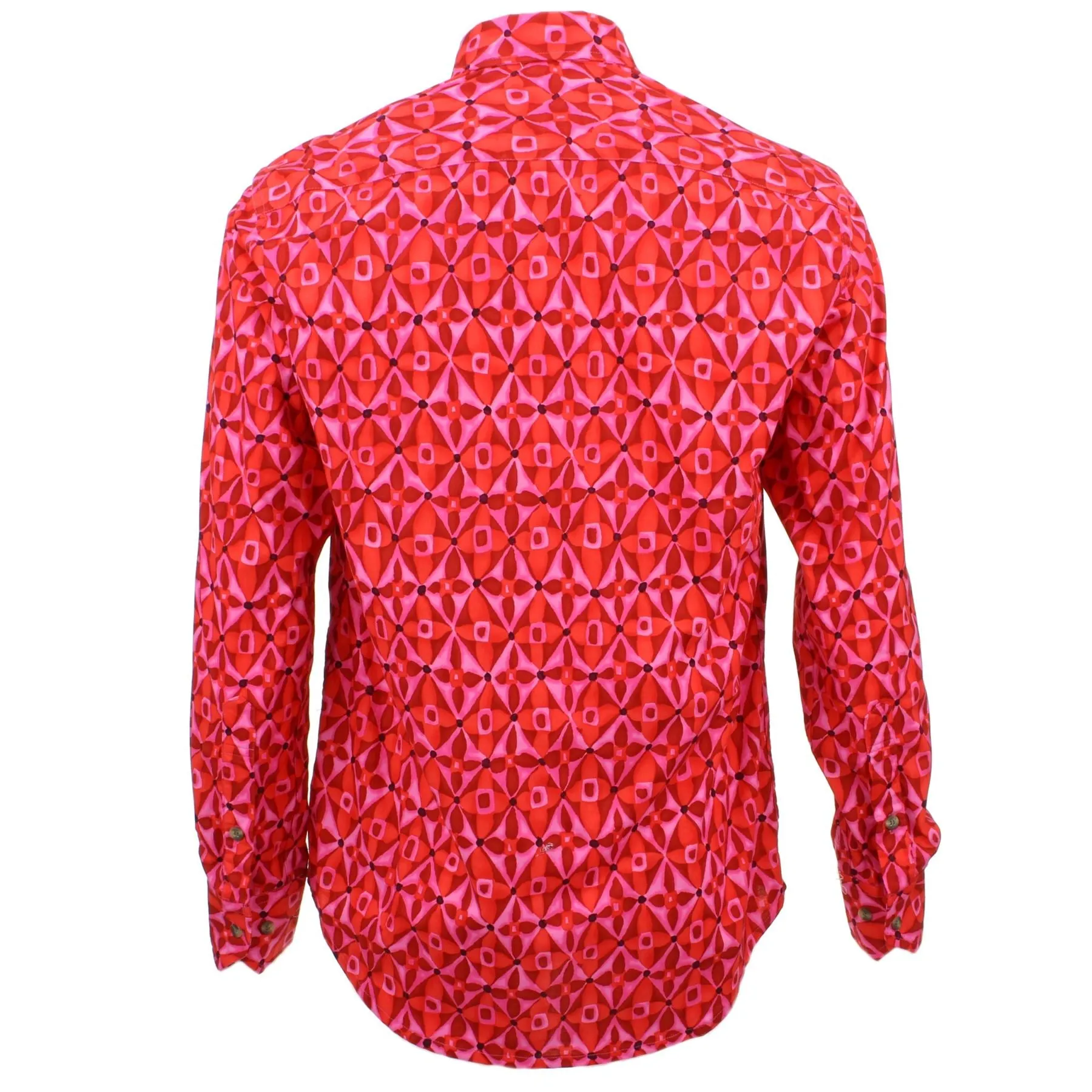 Tailored Fit Long Sleeve Shirt - Abstract Diamond Flower